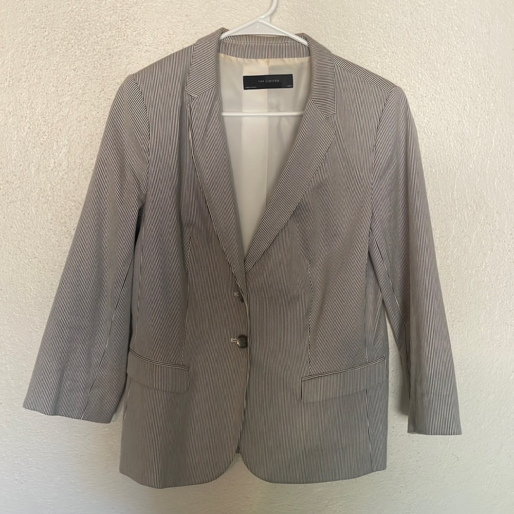 The Limited gray/white pin stripe blazer